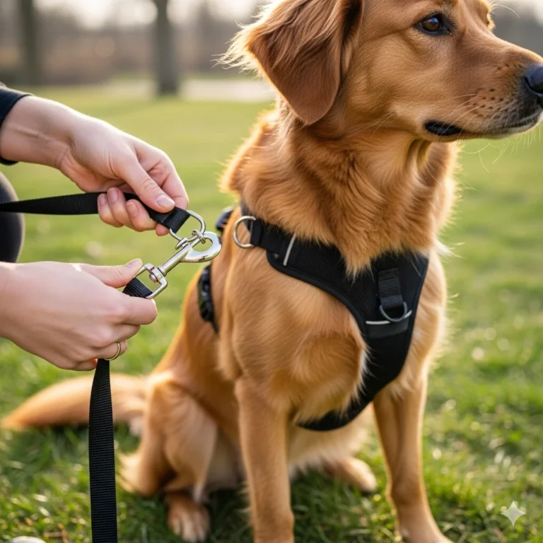 hond aan een hondenriem