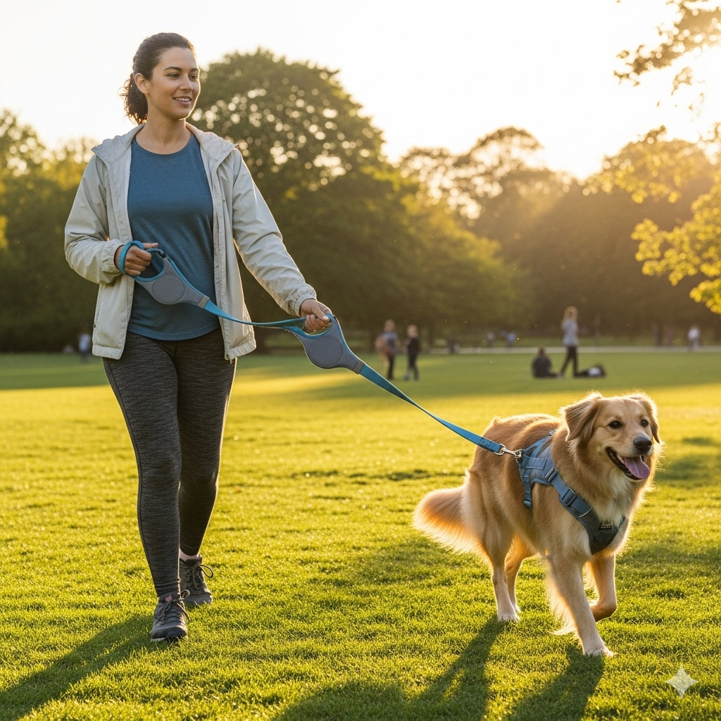 hond aan een hondenriem